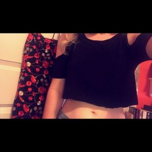 Raw-hem strappy crop top